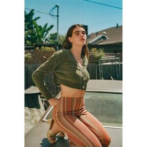 Urban Outfitters Maura Cropped Cardigan Green Size XS Boho Coachella Designer